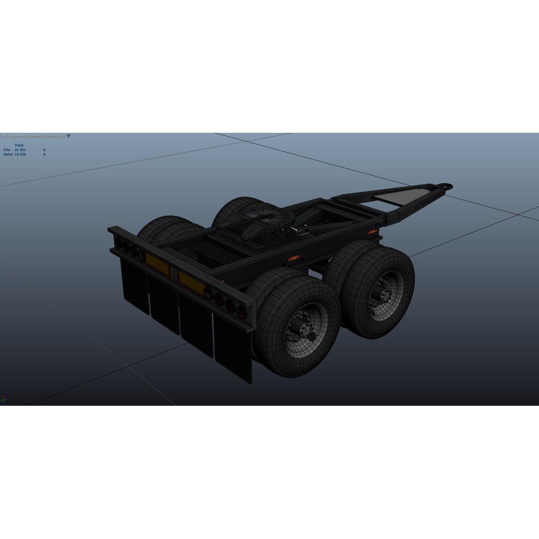 Kenworth W900A Dump Trailer 3D Model – Low Poly Game Asset, FBX - View 56