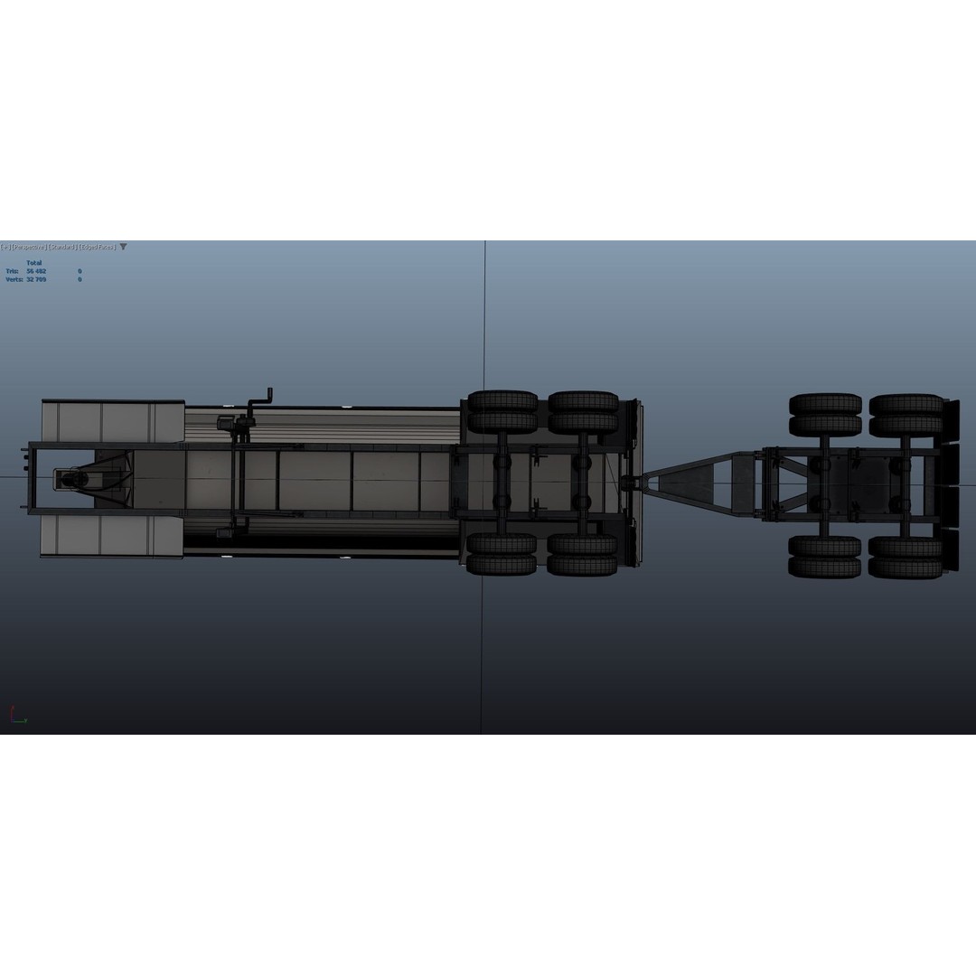 Kenworth W900A Dump Trailer 3D Model – Low Poly Game Asset, FBX - View 57