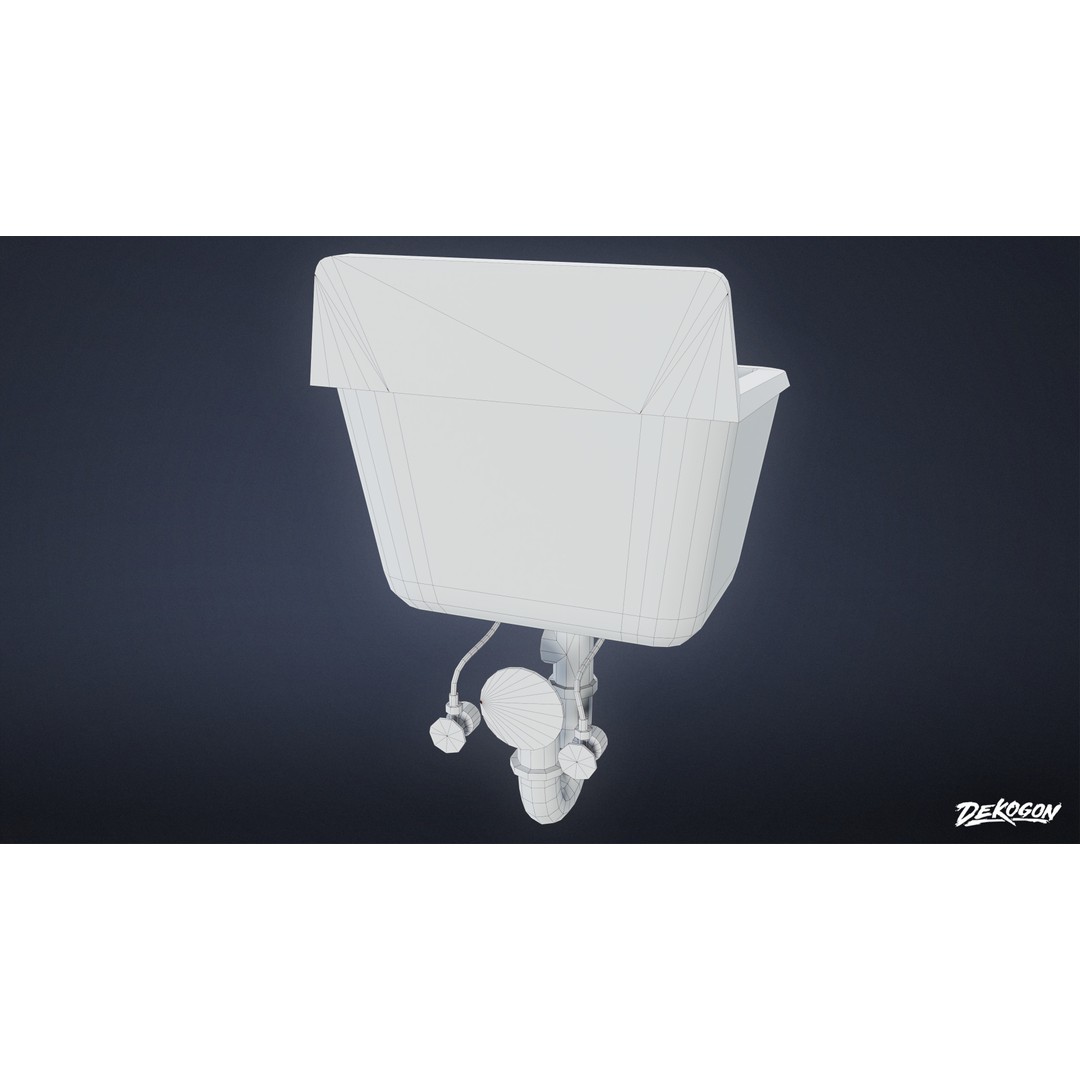 Sink 3D Model – Low Poly Game Asset with PBR Textures, FBX - View 15