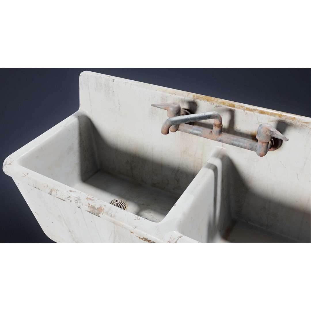 Sink 3D Model – Low Poly Game Asset with PBR Textures, FBX - View 6