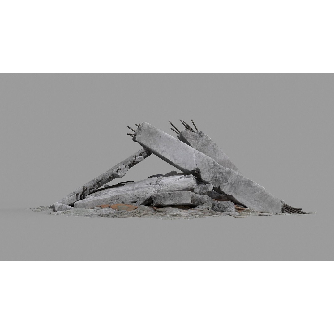 Ruined Debris 3D Model – Low Poly Game Asset with PBR Textures, FBX - View 18