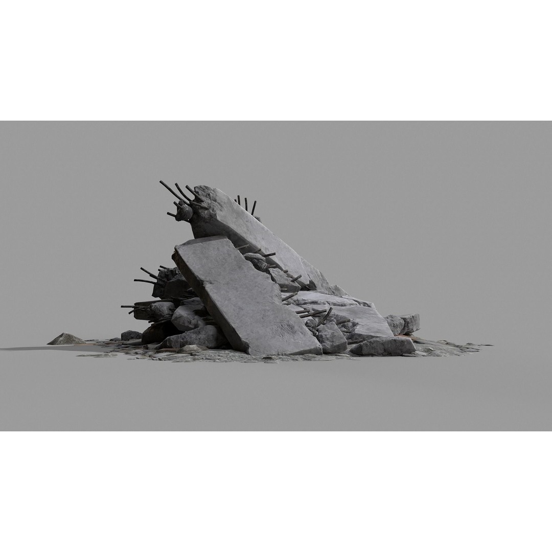 Ruined Debris 3D Model – Low Poly Game Asset with PBR Textures, FBX - View 21