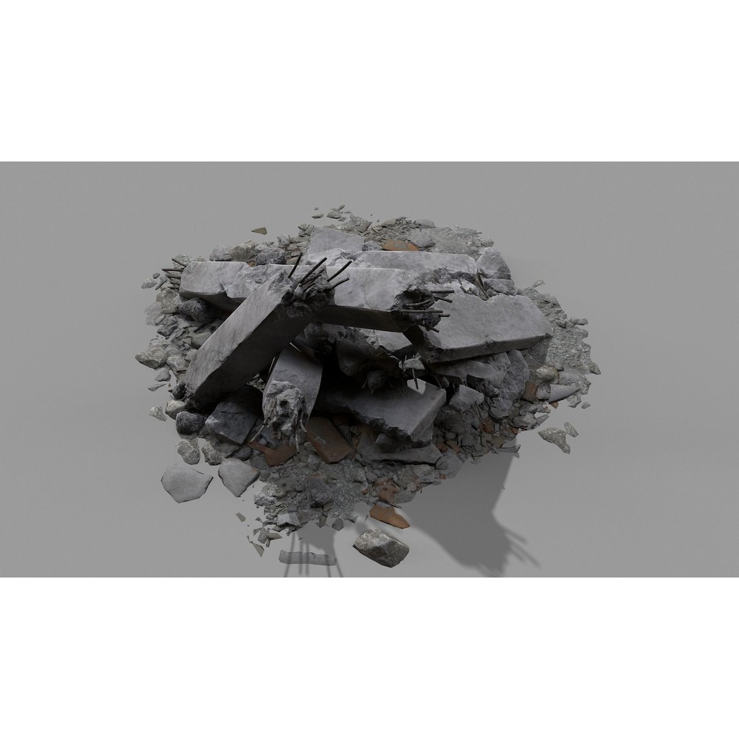 Ruined Debris 3D Model – Low Poly Game Asset with PBR Textures, FBX - View 24
