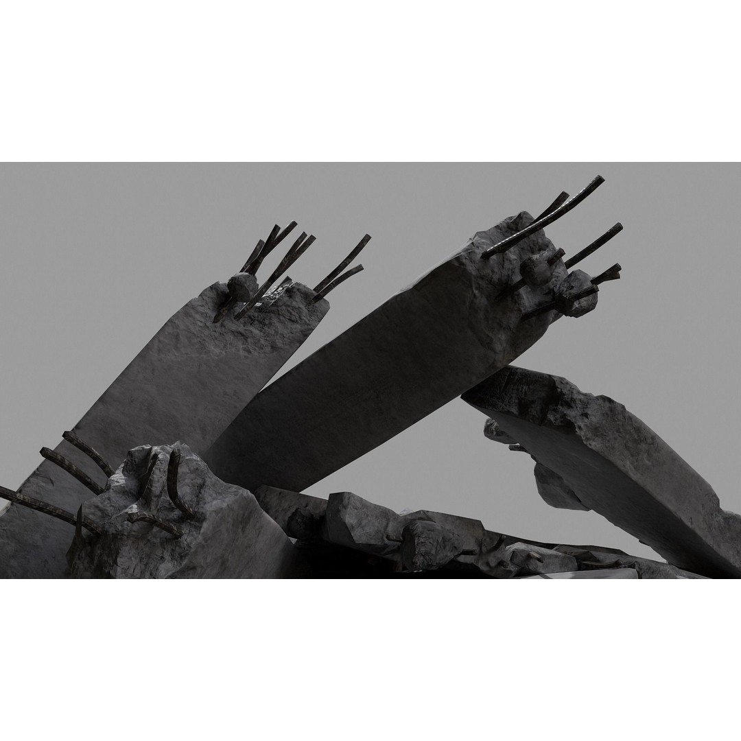 Ruined Debris 3D Model – Low Poly Game Asset with PBR Textures, FBX - View 26