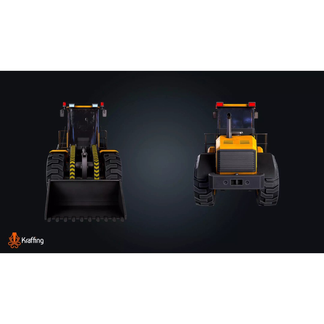 Vehicle Loader 3D Model – Low Poly Industrial Construction Asset, FBX - View 5
