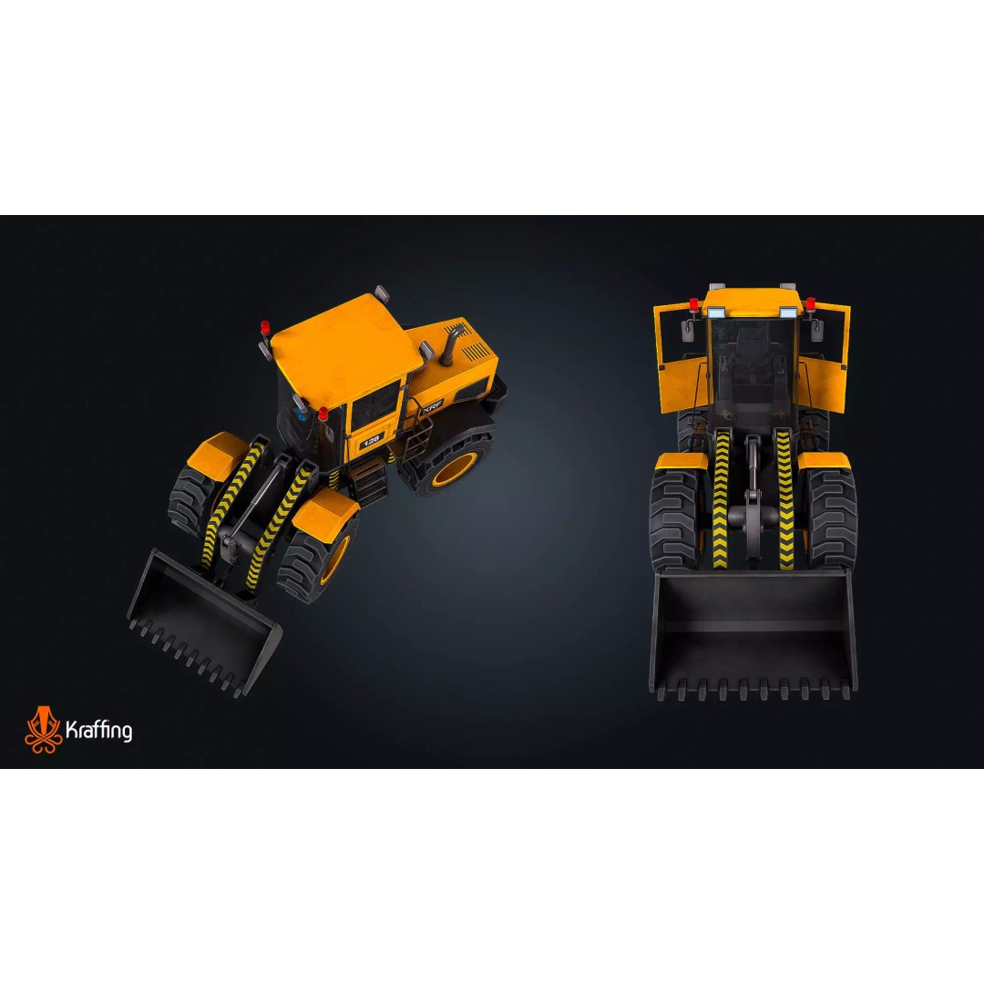 Vehicle Loader 3D Model – Low Poly Industrial Construction Asset, FBX - View 6