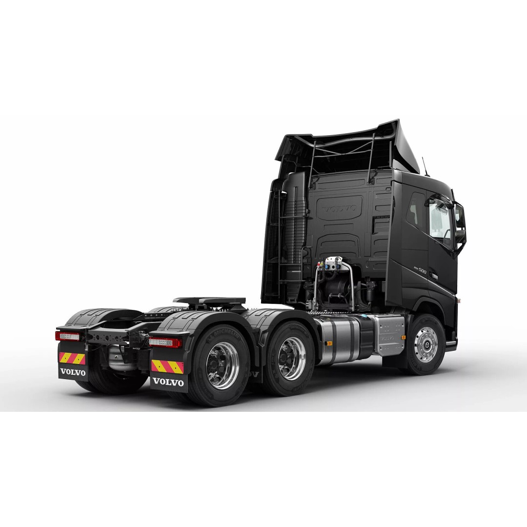 Volvo FH 6X4 3D Model – Realistic Truck with Flatbed Trailer, FBX, OBJ - View 16