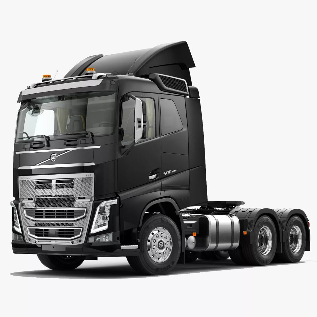 Volvo FH 6X4 3D Model – Realistic Truck with Flatbed Trailer, FBX, OBJ - View 20