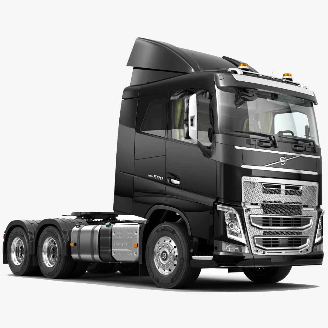 Volvo FH 6X4 3D Model – Realistic Truck with Flatbed Trailer, FBX, OBJ - View 26