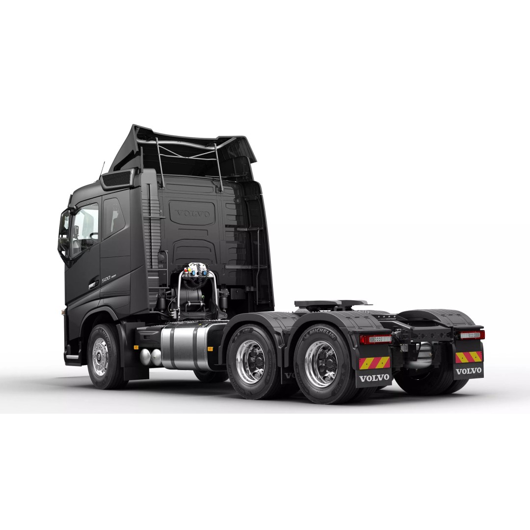 Volvo FH 6X4 3D Model – Realistic Truck with Flatbed Trailer, FBX, OBJ - View 6