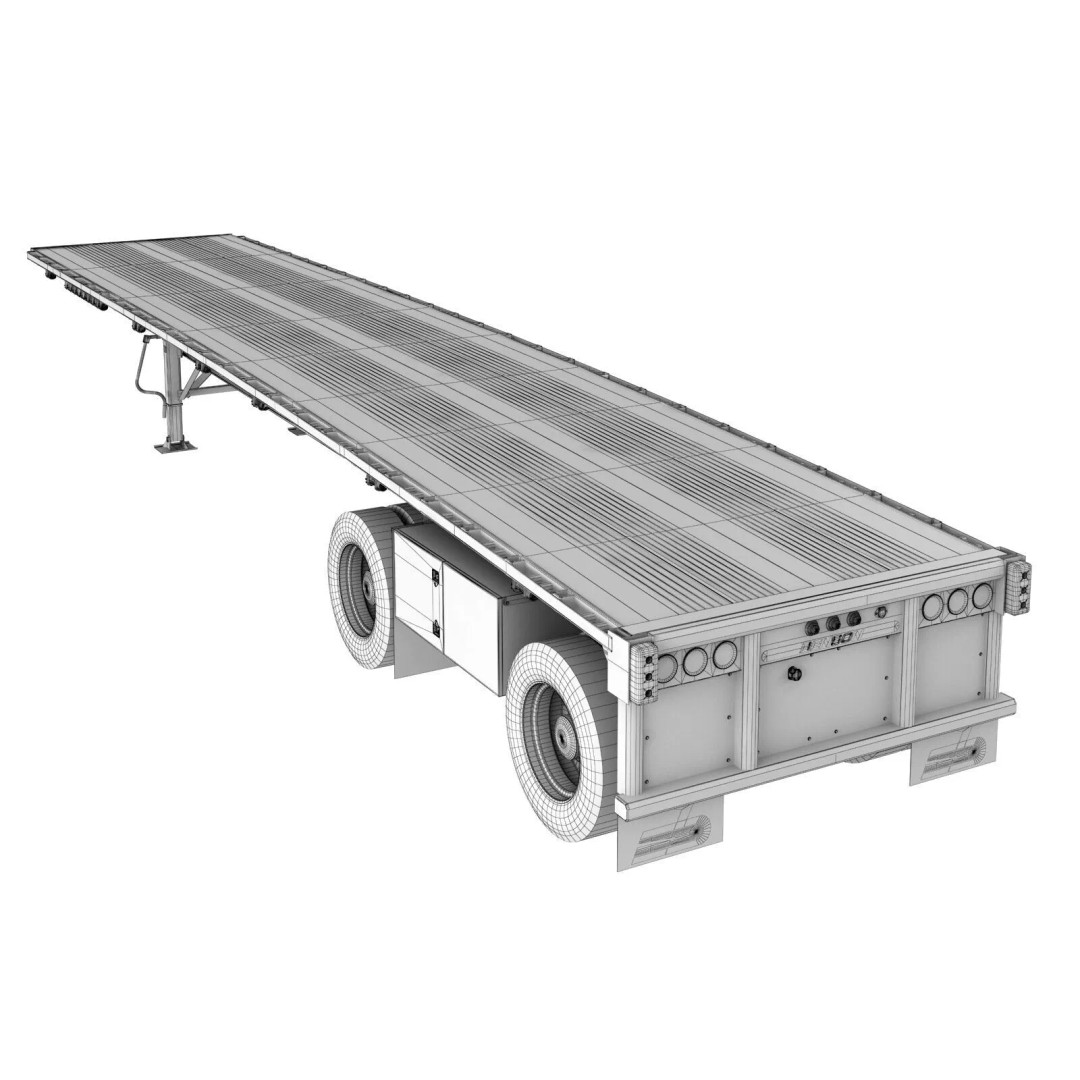 Volvo FH 6X4 3D Model – Realistic Truck with Flatbed Trailer, FBX, OBJ - View 69