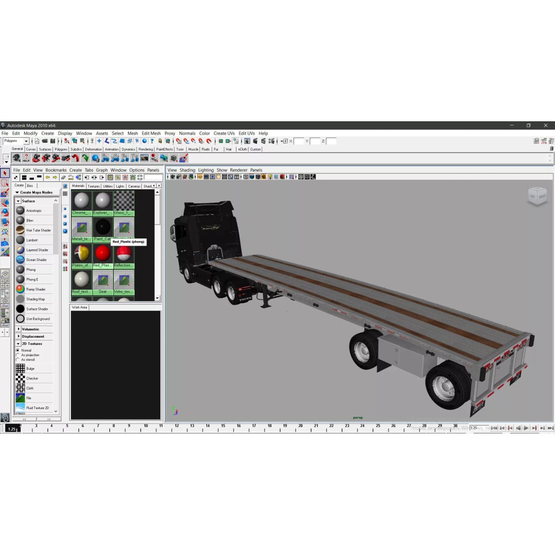 Volvo FH 6X4 3D Model – Realistic Truck with Flatbed Trailer, FBX, OBJ - View 71