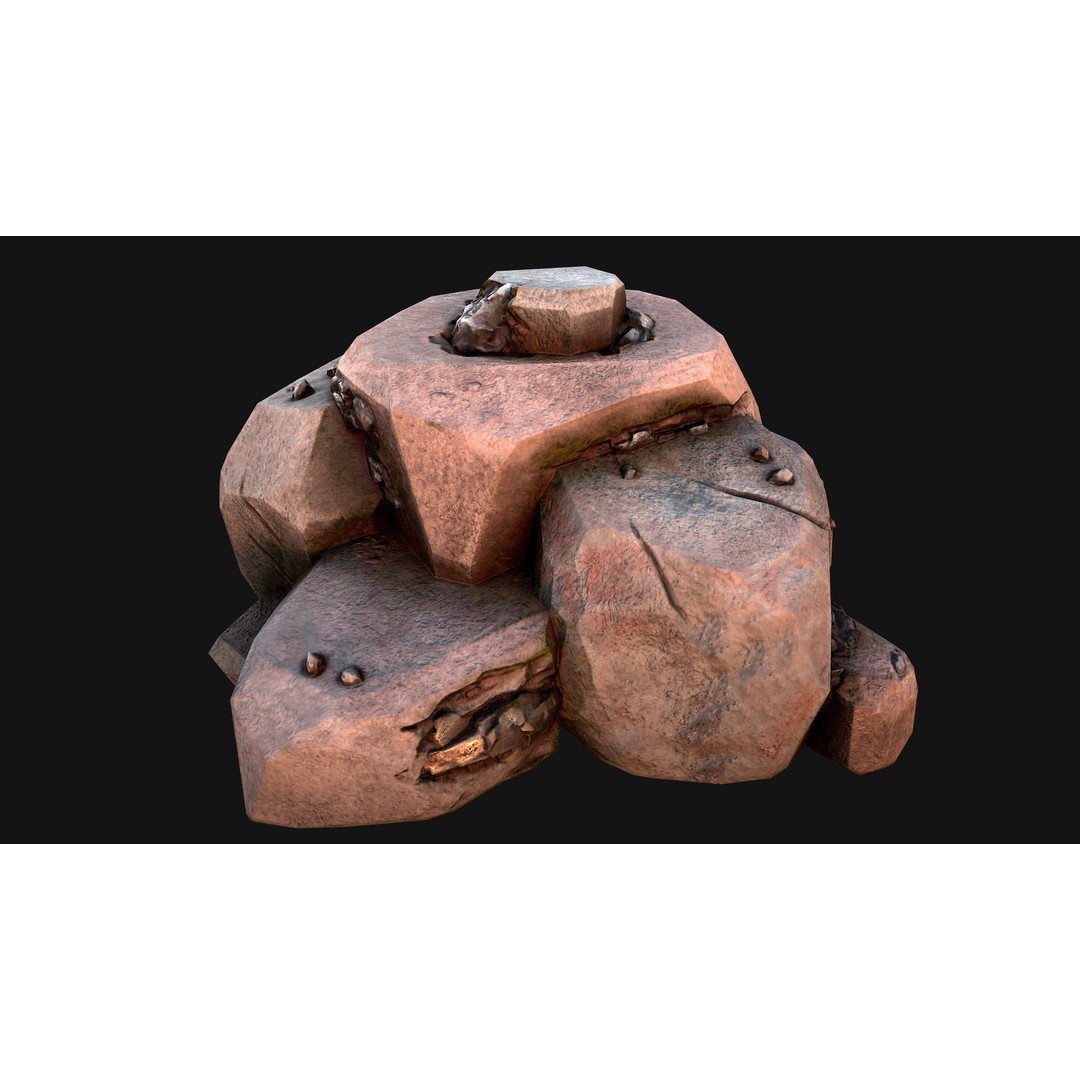 Iron Ore 3D Model – Low Poly Game Asset with PBR Textures - View 14