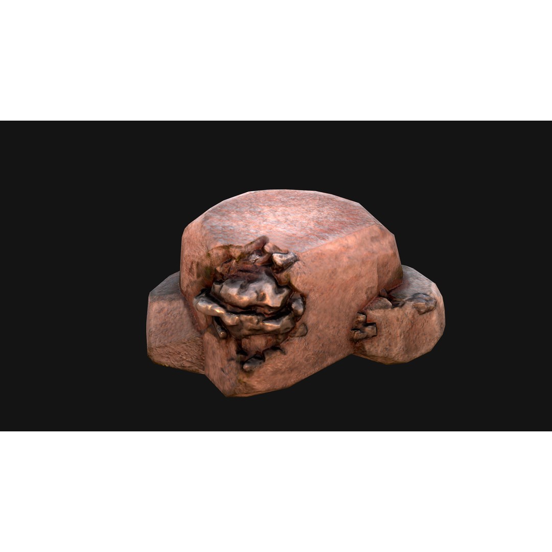 Iron Ore 3D Model – Low Poly Game Asset with PBR Textures - View 15