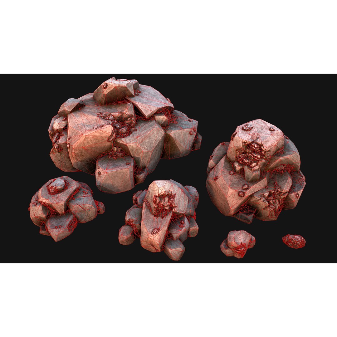 Iron Ore 3D Model – Low Poly Game Asset with PBR Textures - View 17