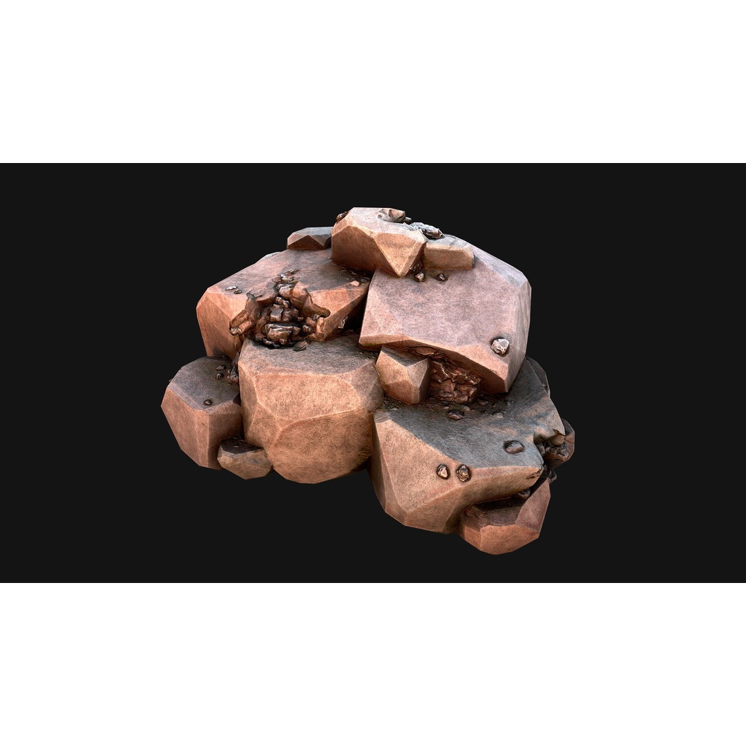 Iron Ore 3D Model – Low Poly Game Asset with PBR Textures - View 19