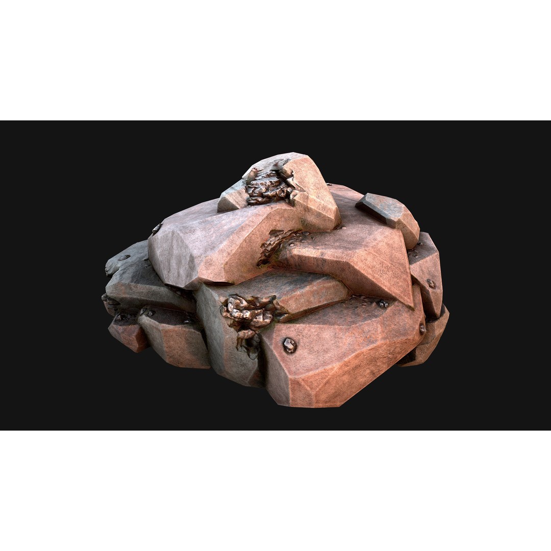 Iron Ore 3D Model – Low Poly Game Asset with PBR Textures - View 21