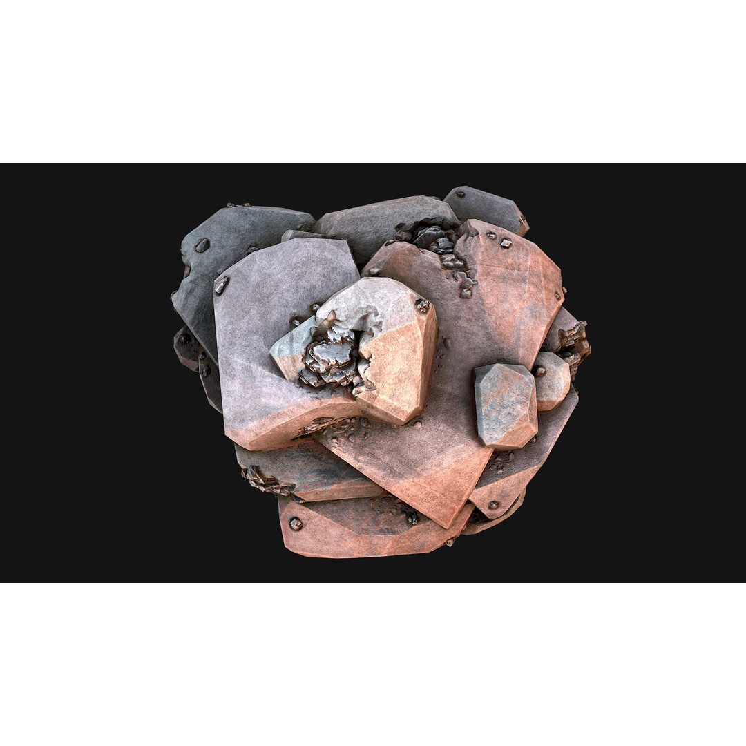 Iron Ore 3D Model – Low Poly Game Asset with PBR Textures - View 22