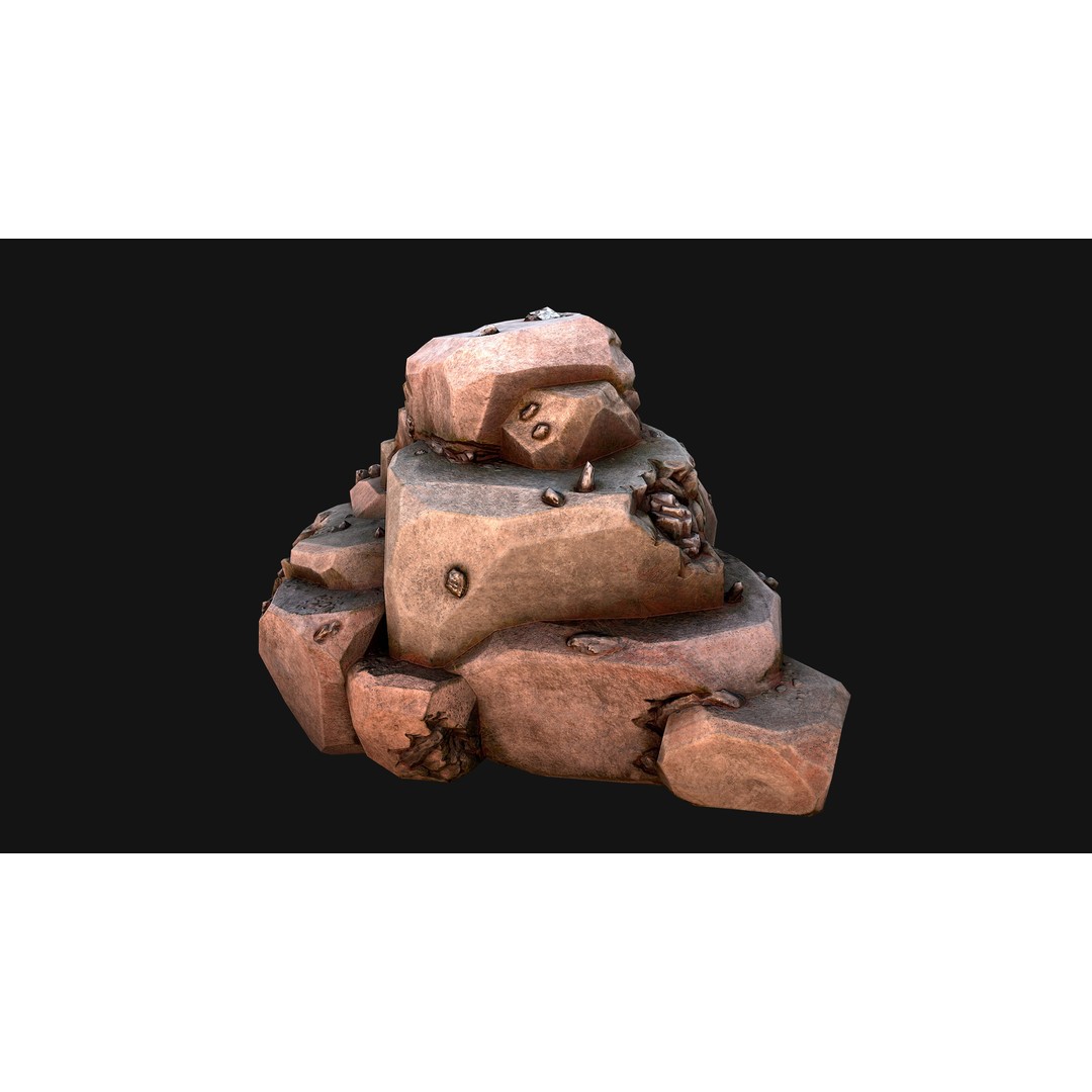 Iron Ore 3D Model – Low Poly Game Asset with PBR Textures - View 23