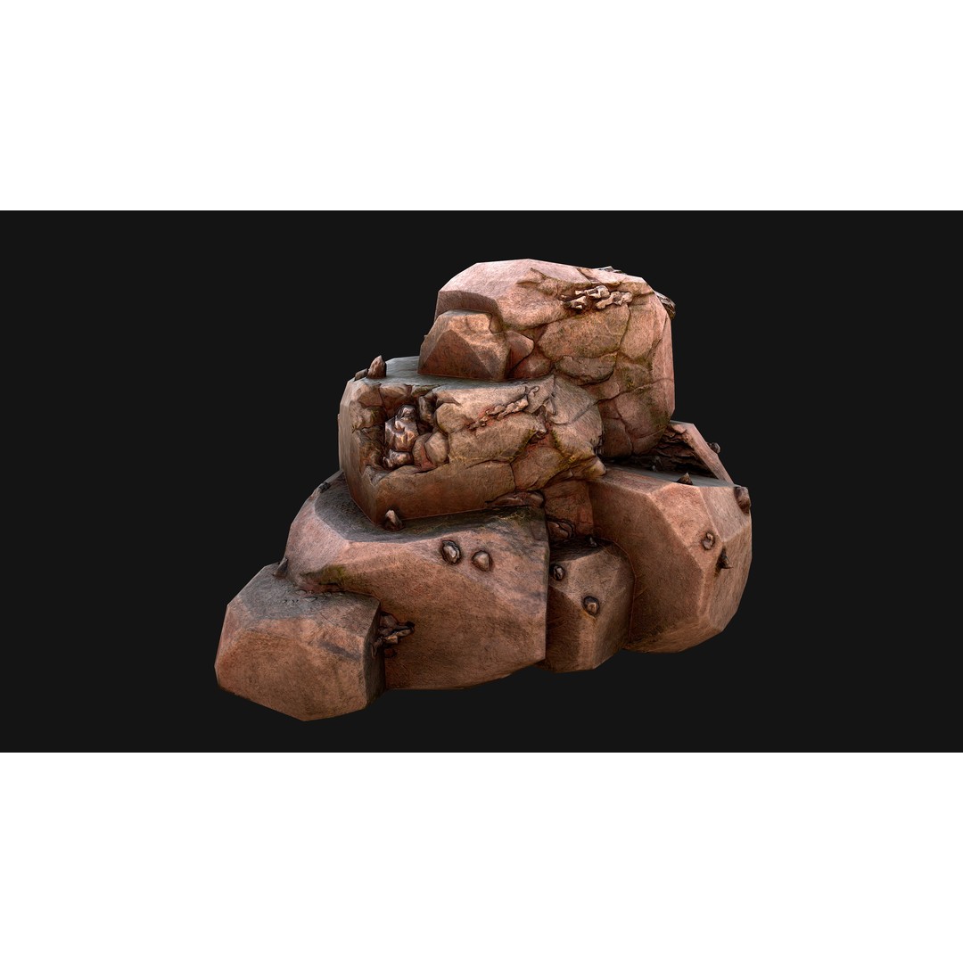 Iron Ore 3D Model – Low Poly Game Asset with PBR Textures - View 24