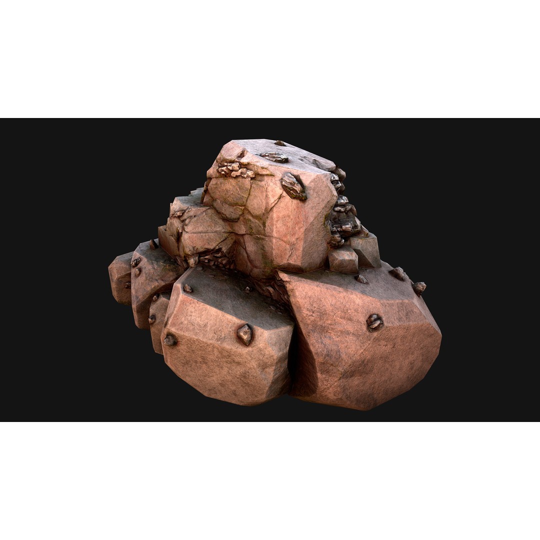 Iron Ore 3D Model – Low Poly Game Asset with PBR Textures - View 25