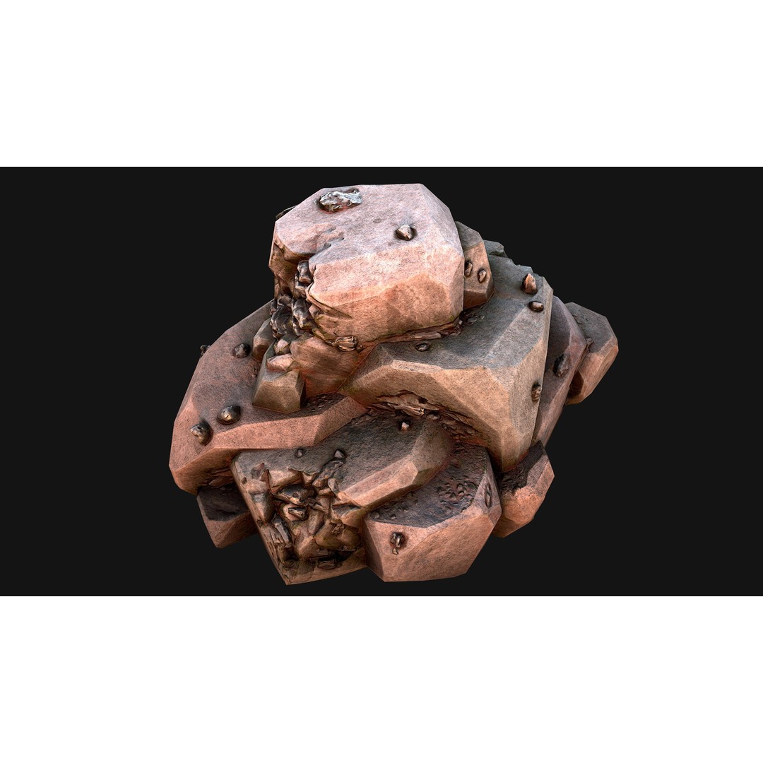 Iron Ore 3D Model – Low Poly Game Asset with PBR Textures - View 26