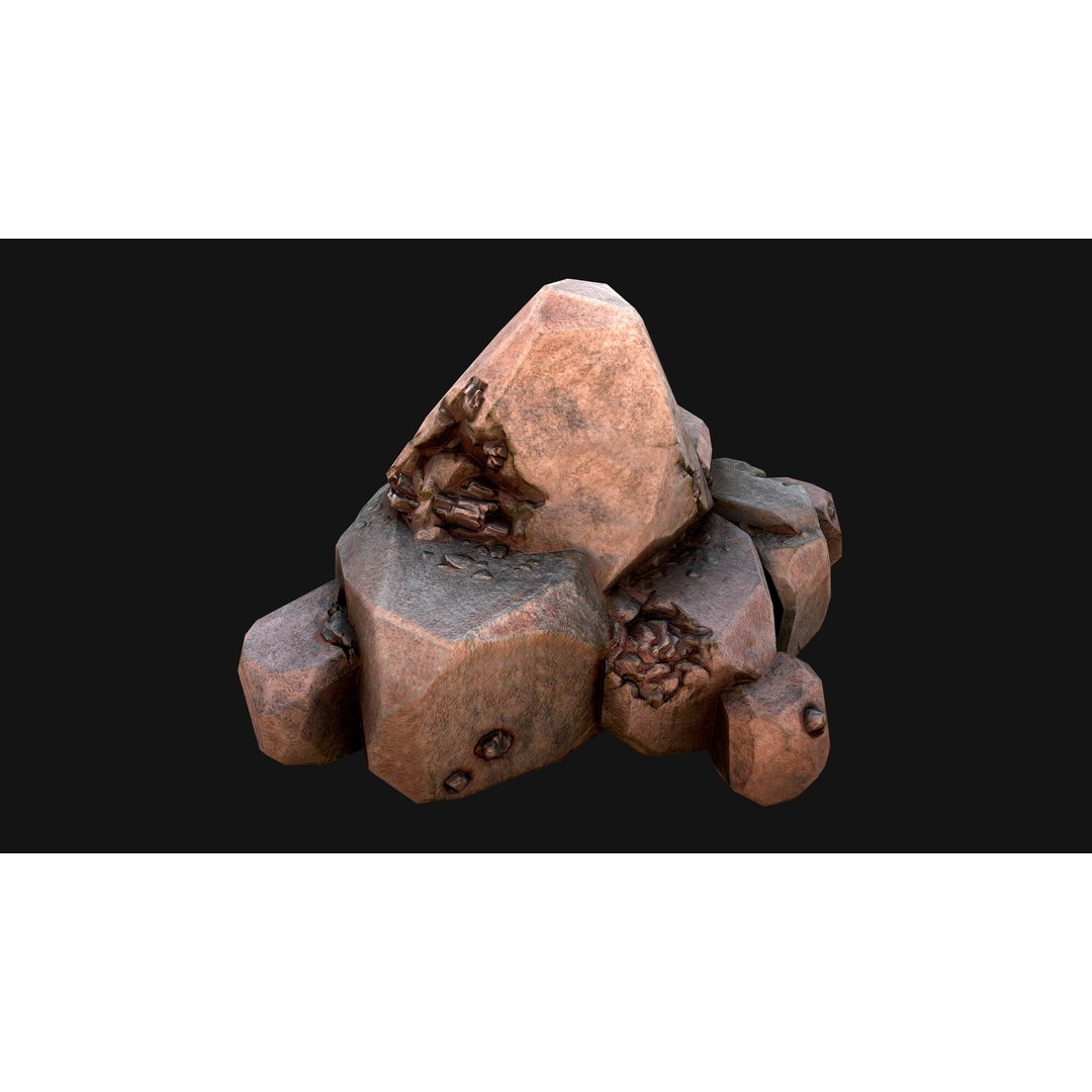 Iron Ore 3D Model – Low Poly Game Asset with PBR Textures - View 28