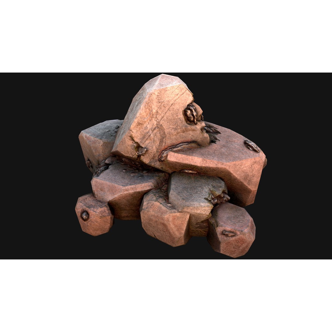 Iron Ore 3D Model – Low Poly Game Asset with PBR Textures - View 29