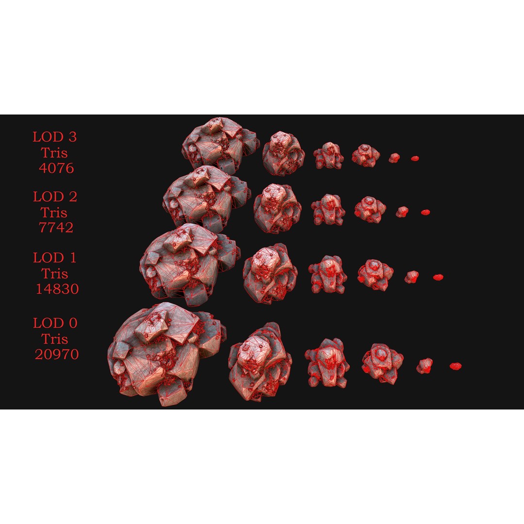 Iron Ore 3D Model – Low Poly Game Asset with PBR Textures - View 3
