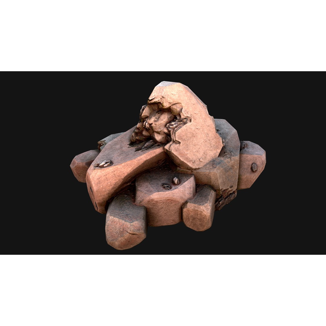 Iron Ore 3D Model – Low Poly Game Asset with PBR Textures - View 30