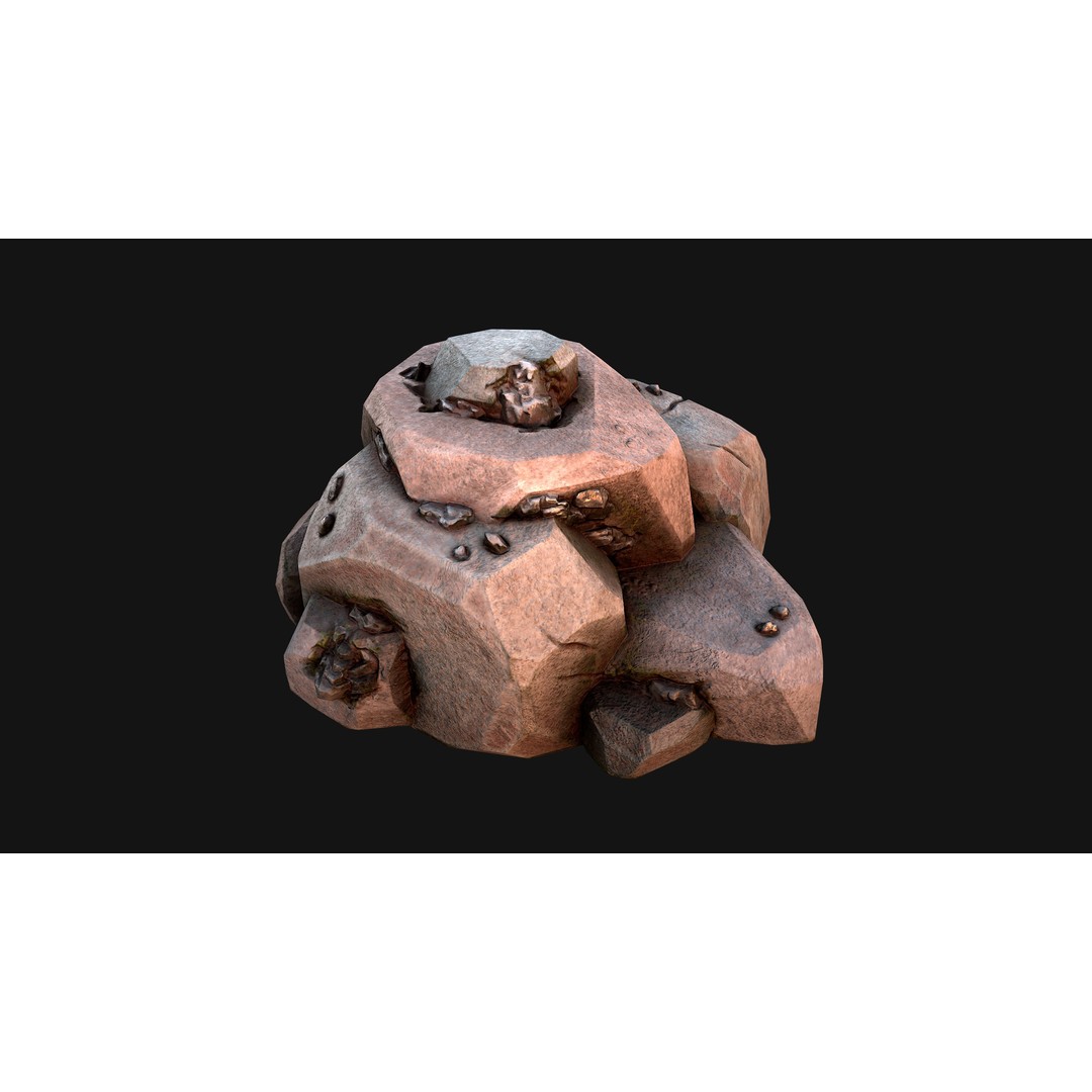 Iron Ore 3D Model – Low Poly Game Asset with PBR Textures - View 31