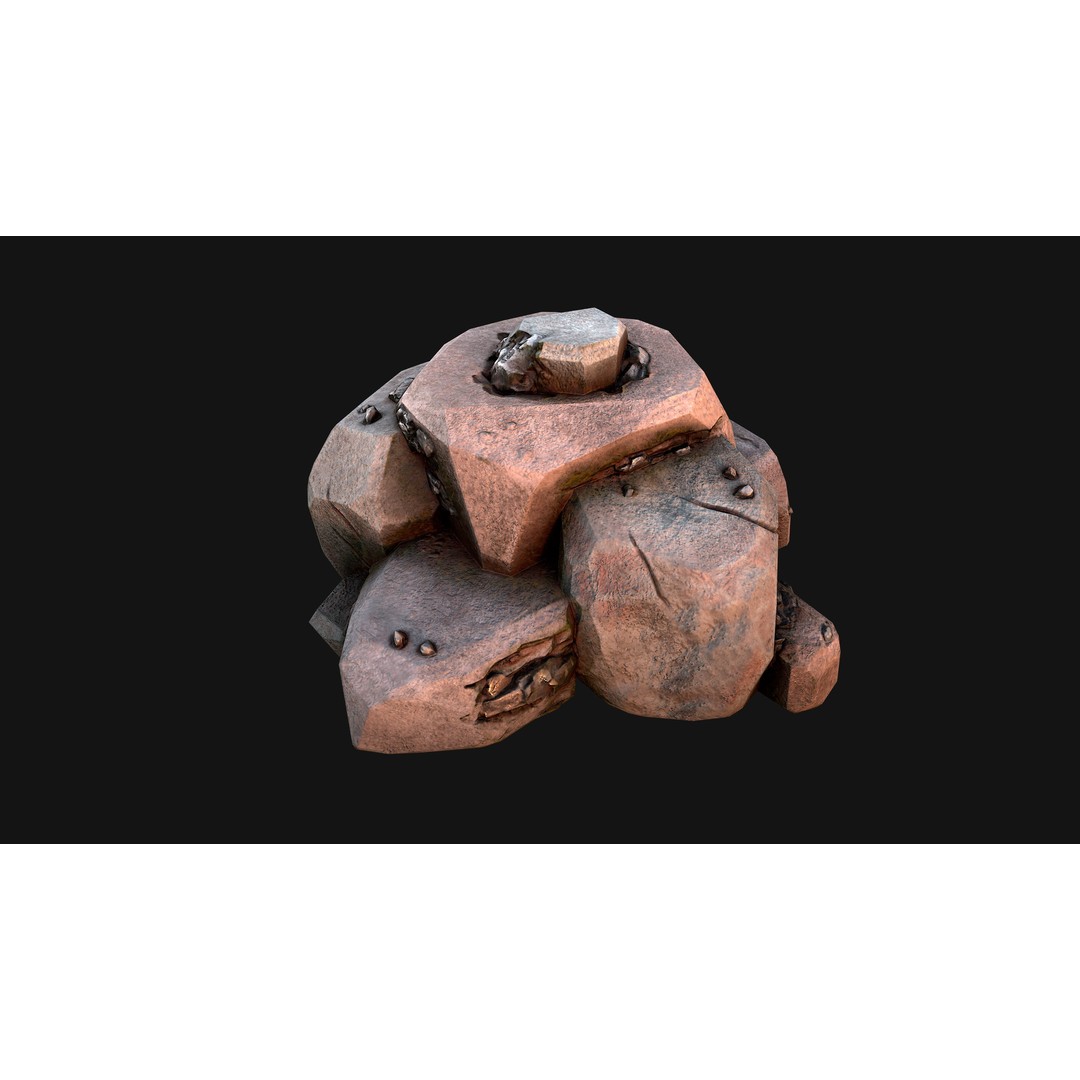 Iron Ore 3D Model – Low Poly Game Asset with PBR Textures - View 32