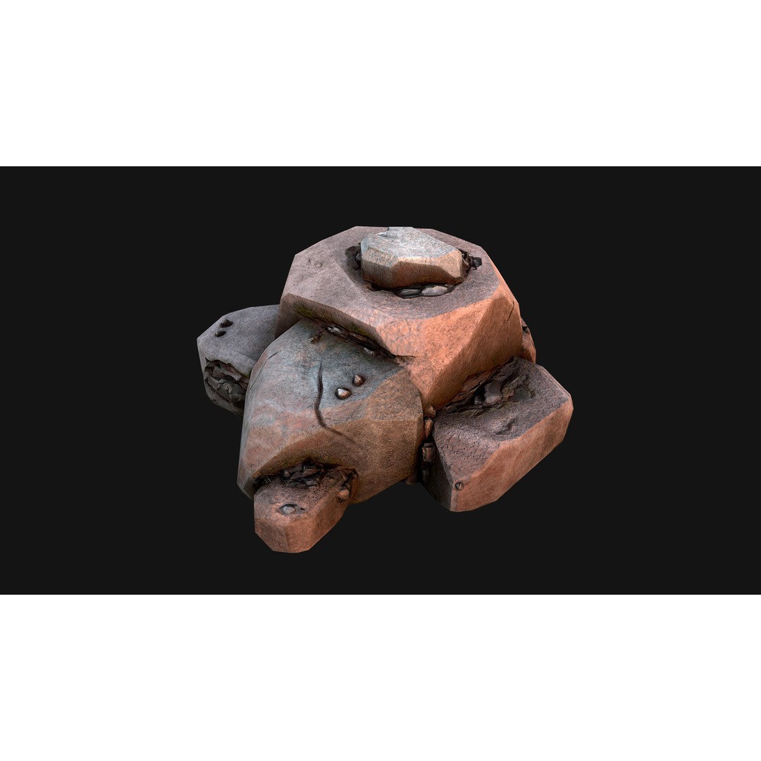 Iron Ore 3D Model – Low Poly Game Asset with PBR Textures - View 33