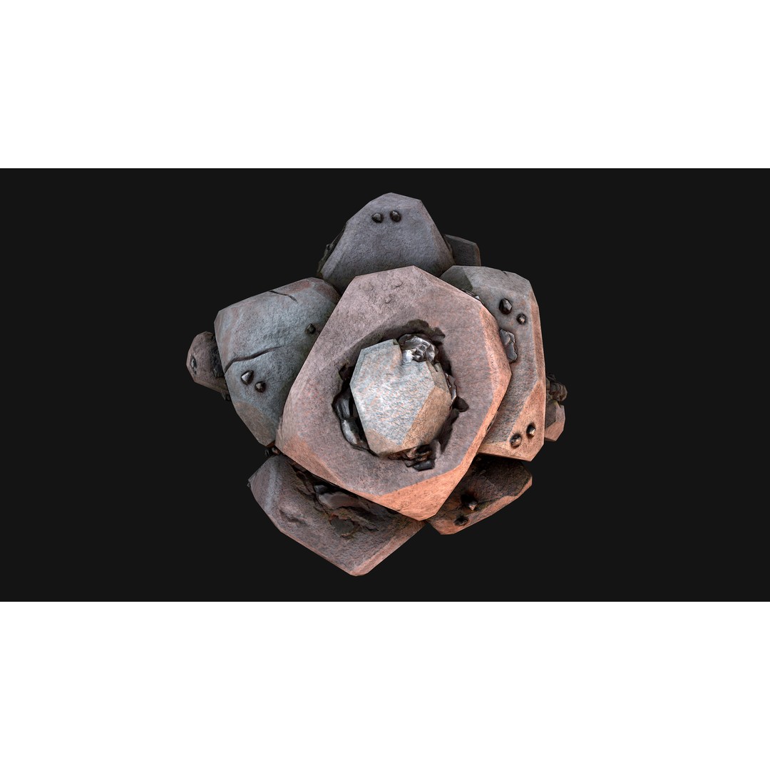 Iron Ore 3D Model – Low Poly Game Asset with PBR Textures - View 34