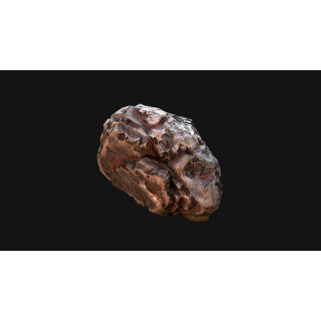Iron Ore 3D Model – Low Poly Game Asset with PBR Textures - View 38