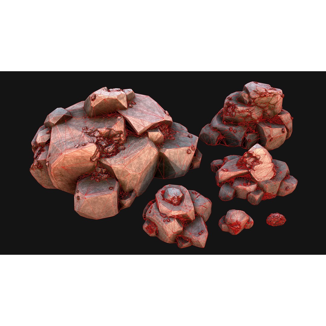 Iron Ore 3D Model – Low Poly Game Asset with PBR Textures - View 42
