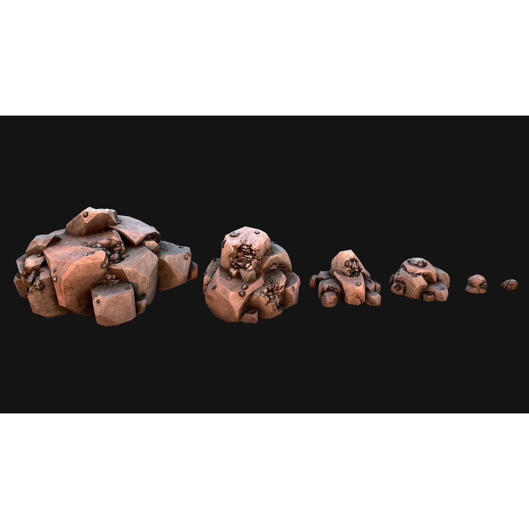 Iron Ore 3D Model – Low Poly Game Asset with PBR Textures - View 8