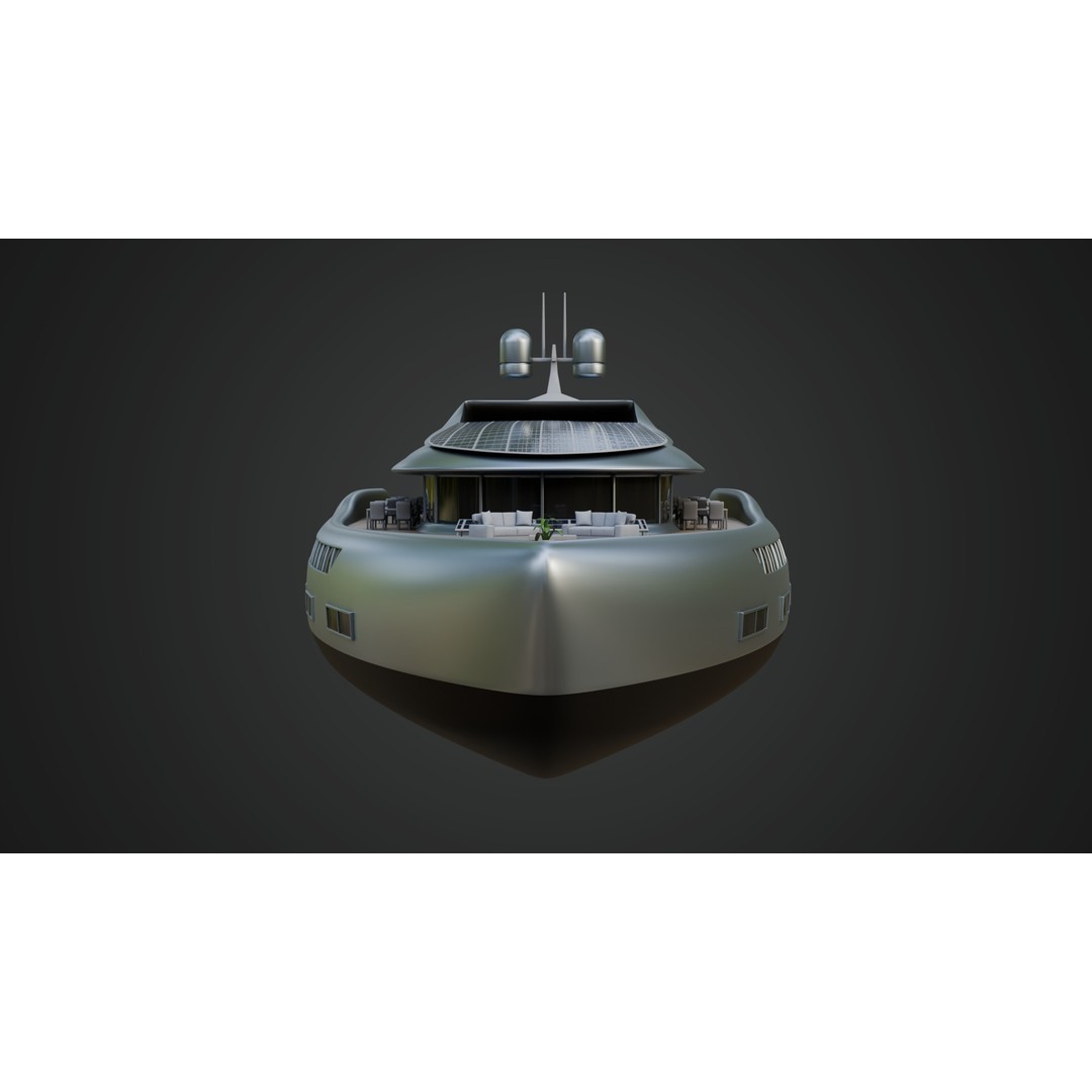 Solar Powered Yacht 3D Model – High Poly PBR Asset, FBX - View 6