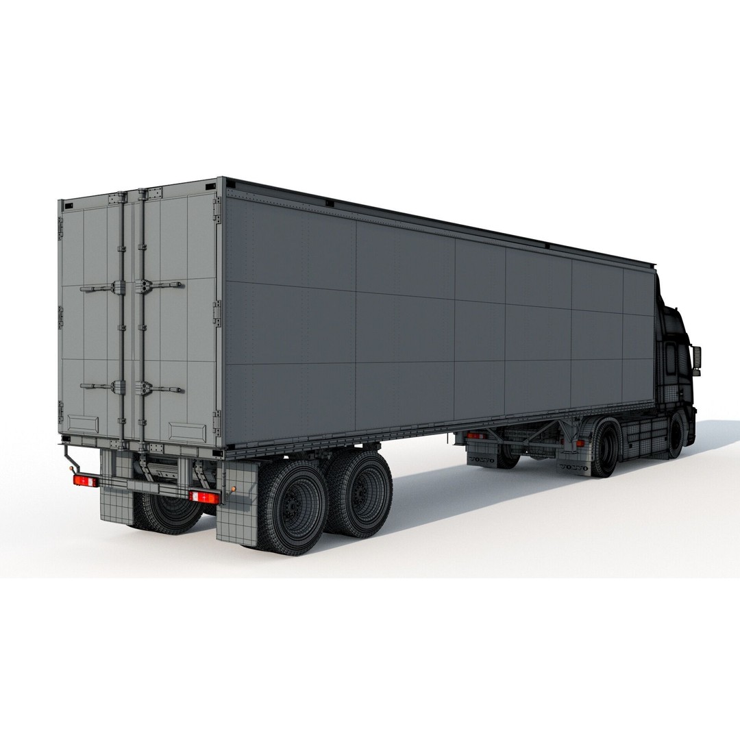 Volvo 460 FM Semi Truck 3D Model – Detailed Industrial Vehicle, FBX, OBJ