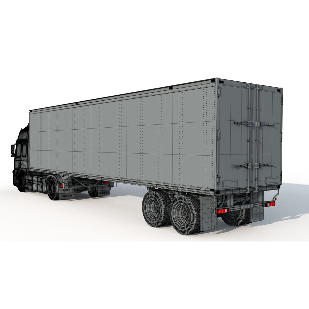 Volvo 460 FM Semi Truck 3D Model – Detailed Industrial Vehicle, FBX, OBJ - View 16