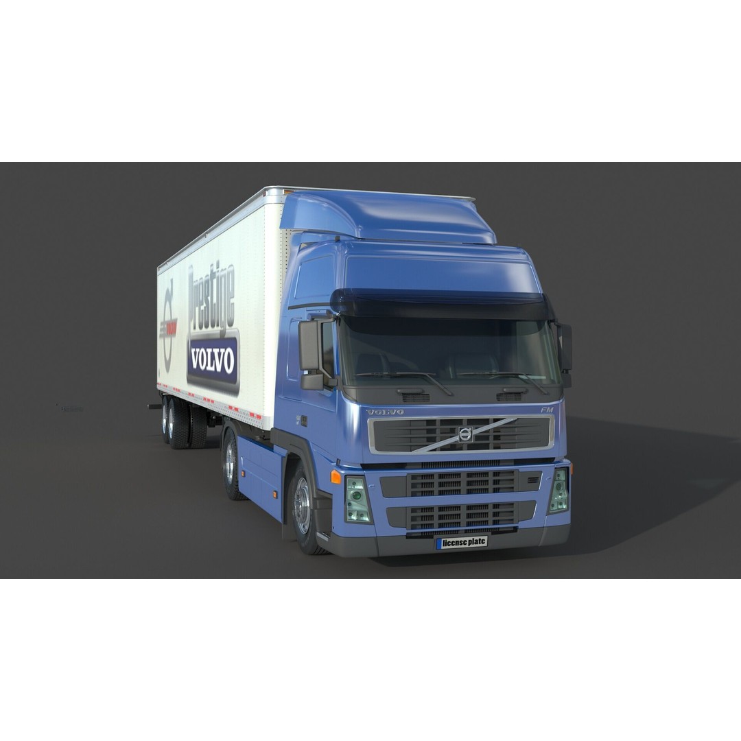 Volvo 460 FM Semi Truck 3D Model – Detailed Industrial Vehicle, FBX, OBJ - View 5