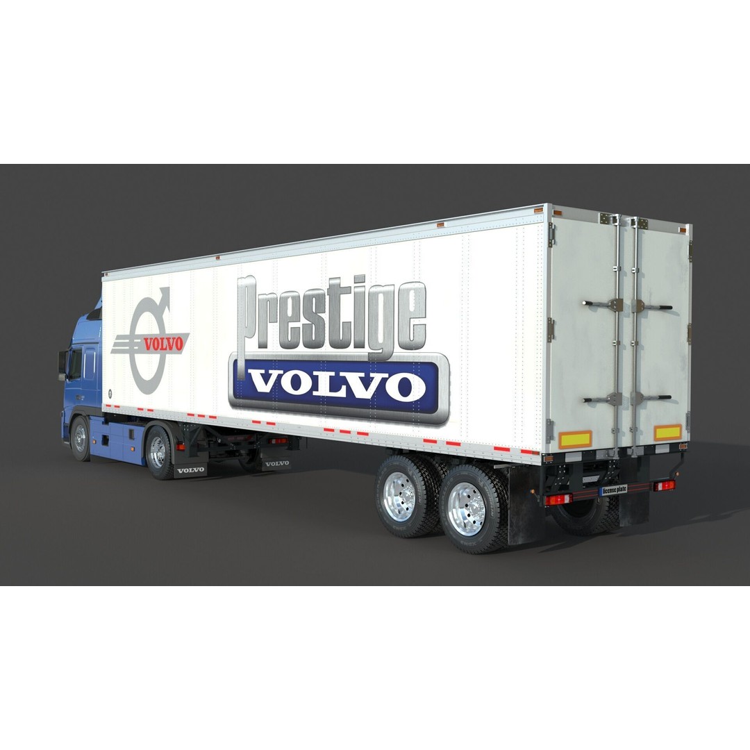 Volvo 460 FM Semi Truck 3D Model – Detailed Industrial Vehicle, FBX, OBJ - View 7