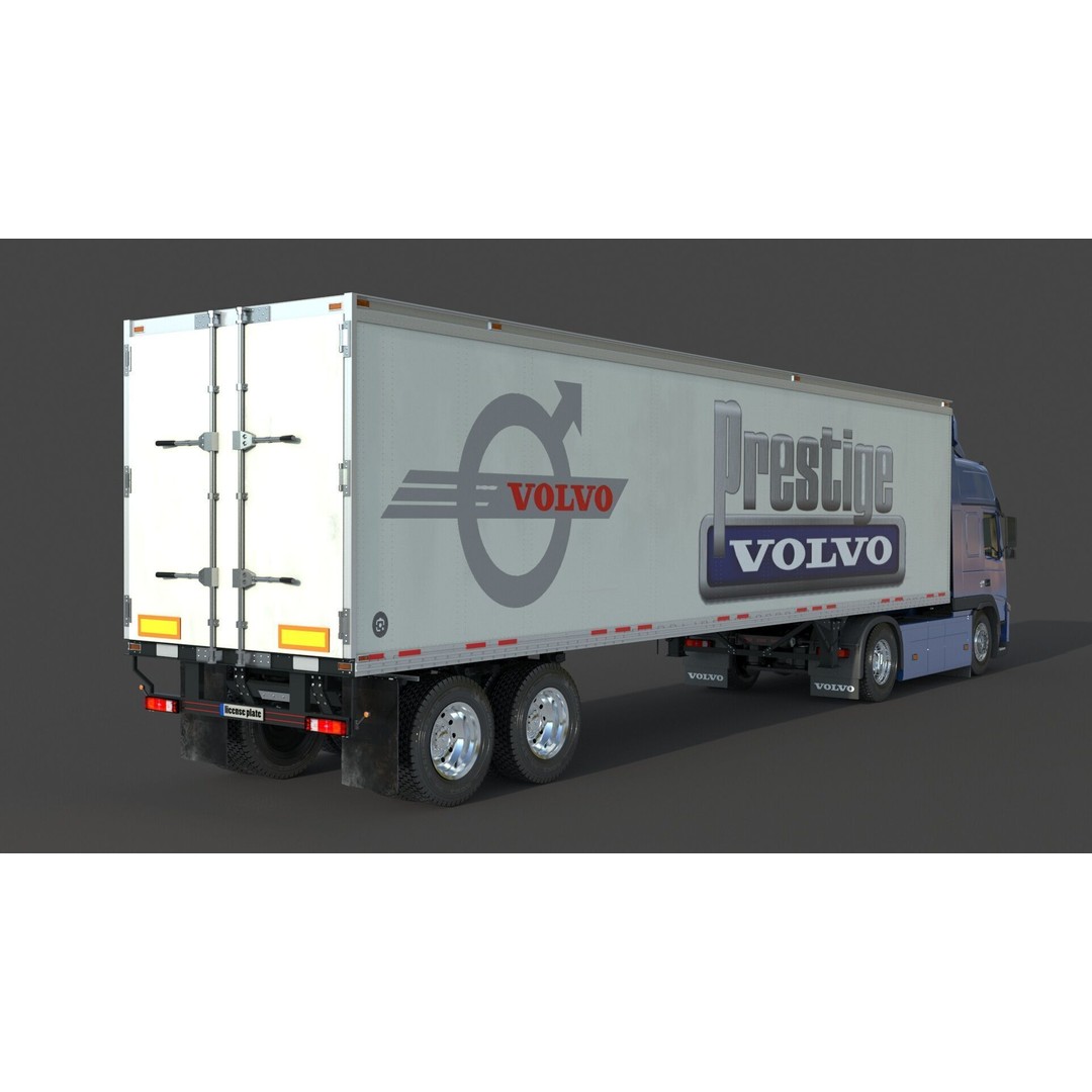 Volvo 460 FM Semi Truck 3D Model – Detailed Industrial Vehicle, FBX, OBJ - View 8