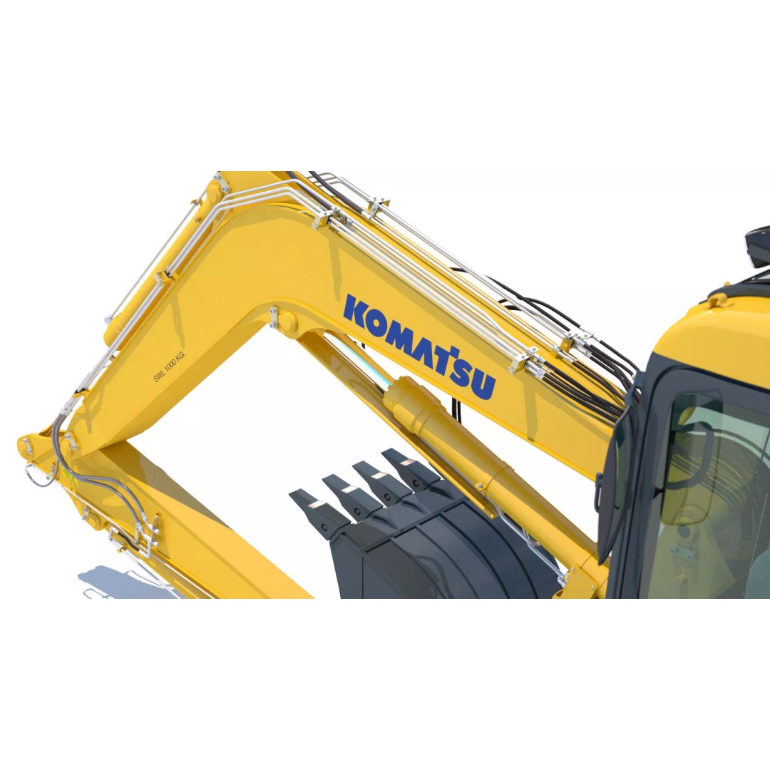 KOMATSU PC118MR-8 3D Model – High Poly Excavator with PBR Textures, FBX