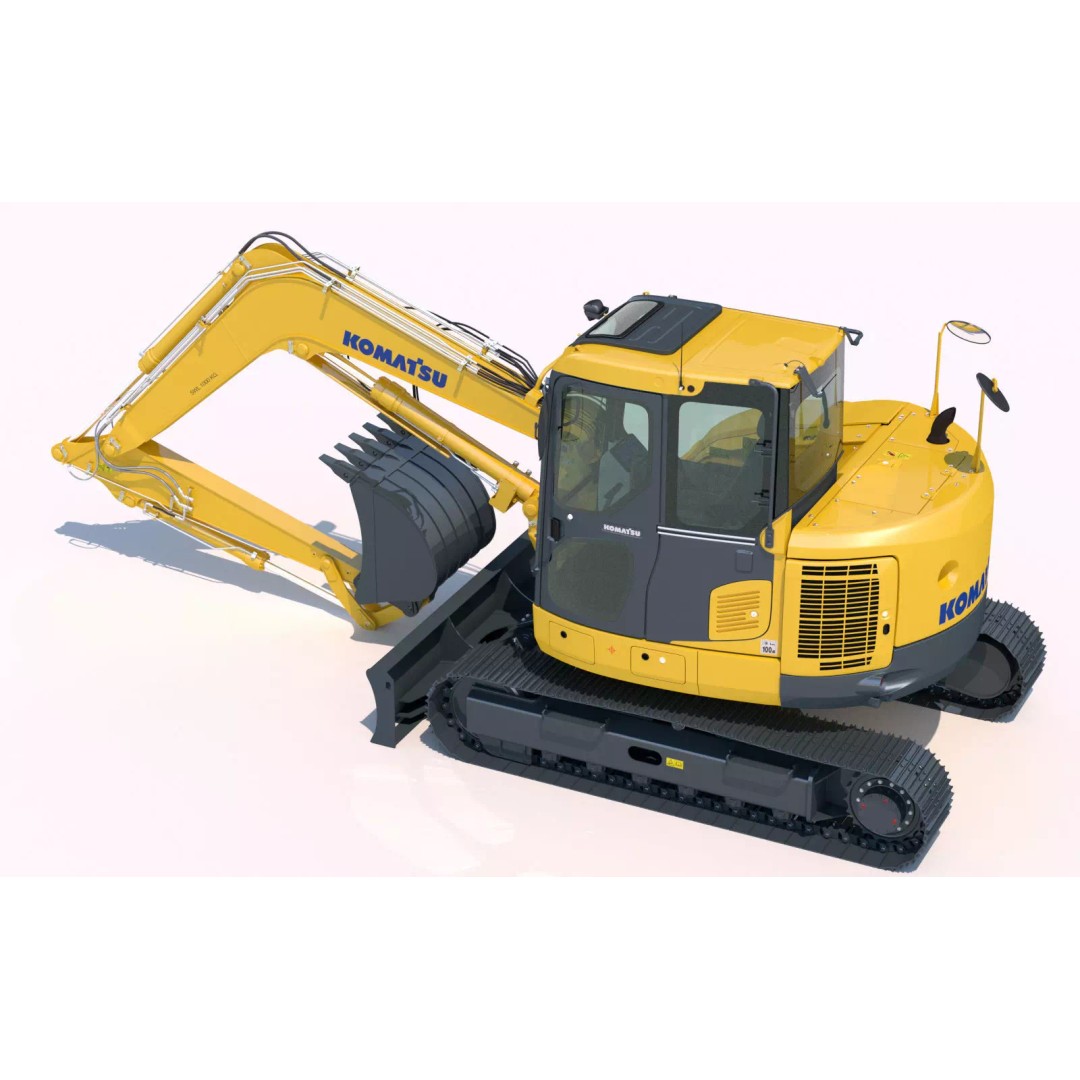 KOMATSU PC118MR-8 3D Model – High Poly Excavator with PBR Textures, FBX - View 13