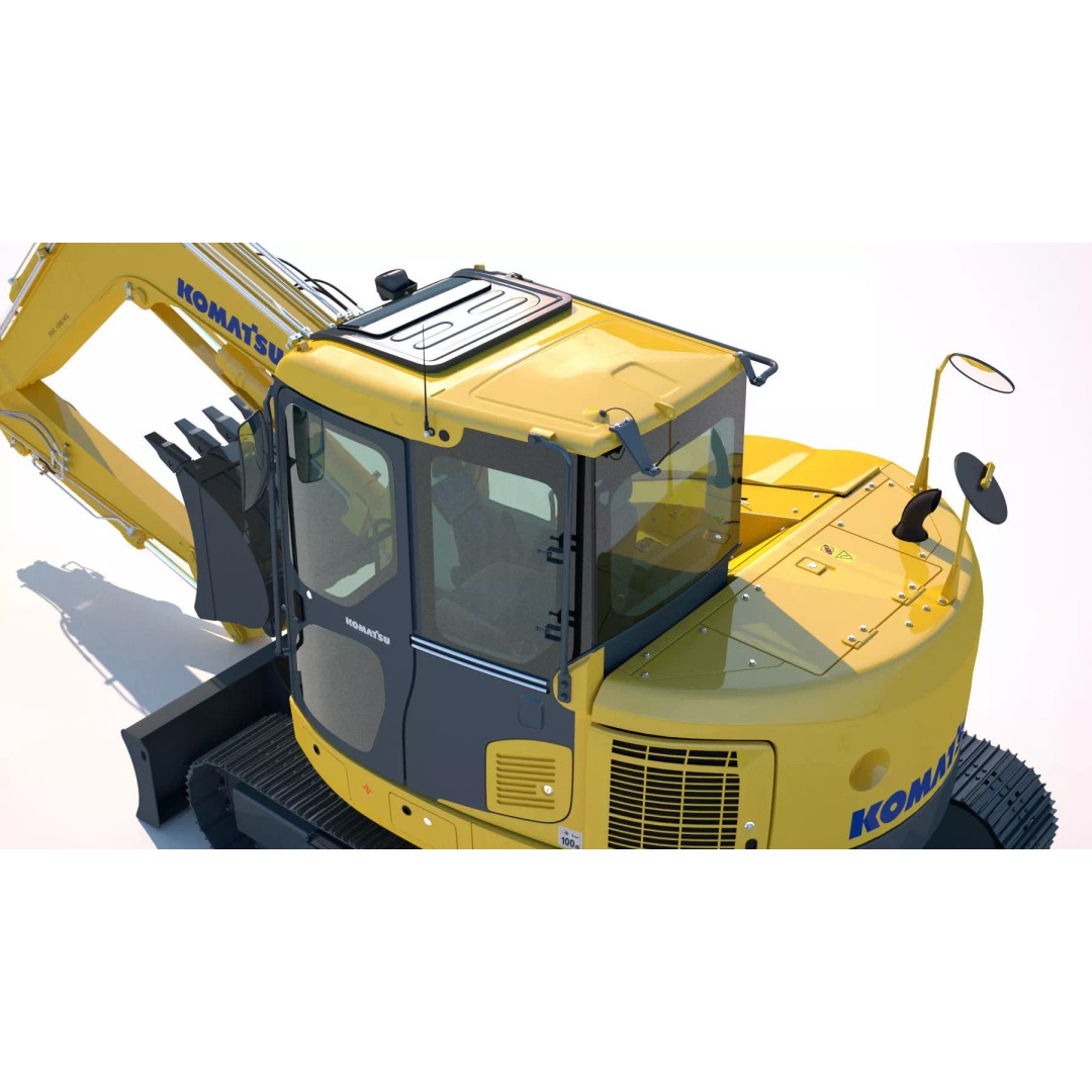 KOMATSU PC118MR-8 3D Model – High Poly Excavator with PBR Textures, FBX - View 14
