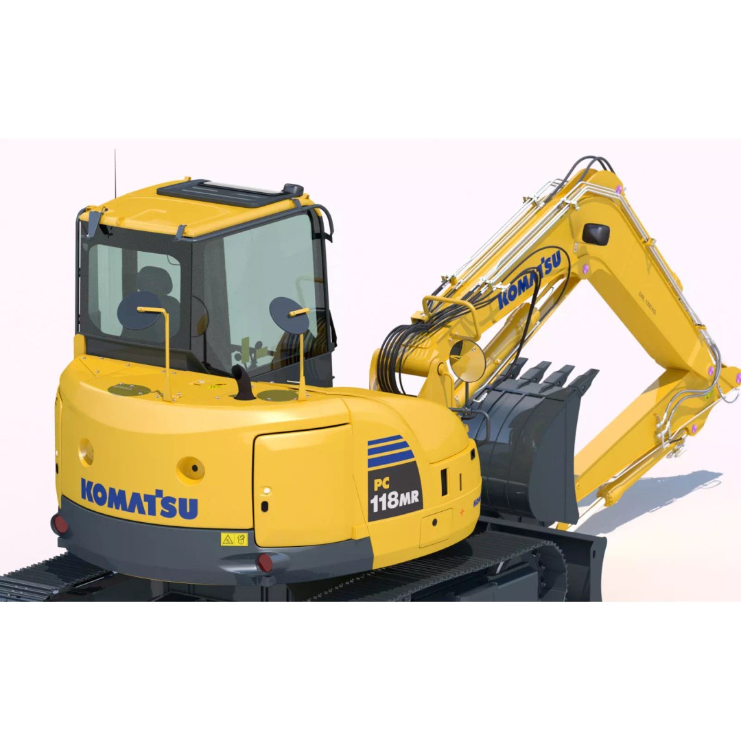 KOMATSU PC118MR-8 3D Model – High Poly Excavator with PBR Textures, FBX - View 16