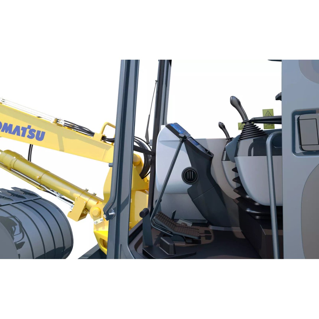 KOMATSU PC118MR-8 3D Model – High Poly Excavator with PBR Textures, FBX - View 20