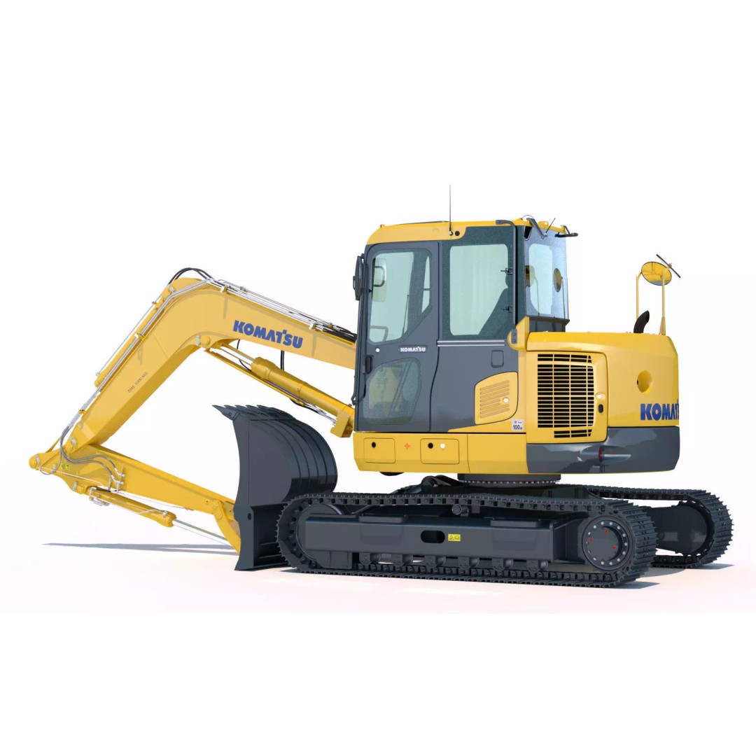 KOMATSU PC118MR-8 3D Model – High Poly Excavator with PBR Textures, FBX - View 5