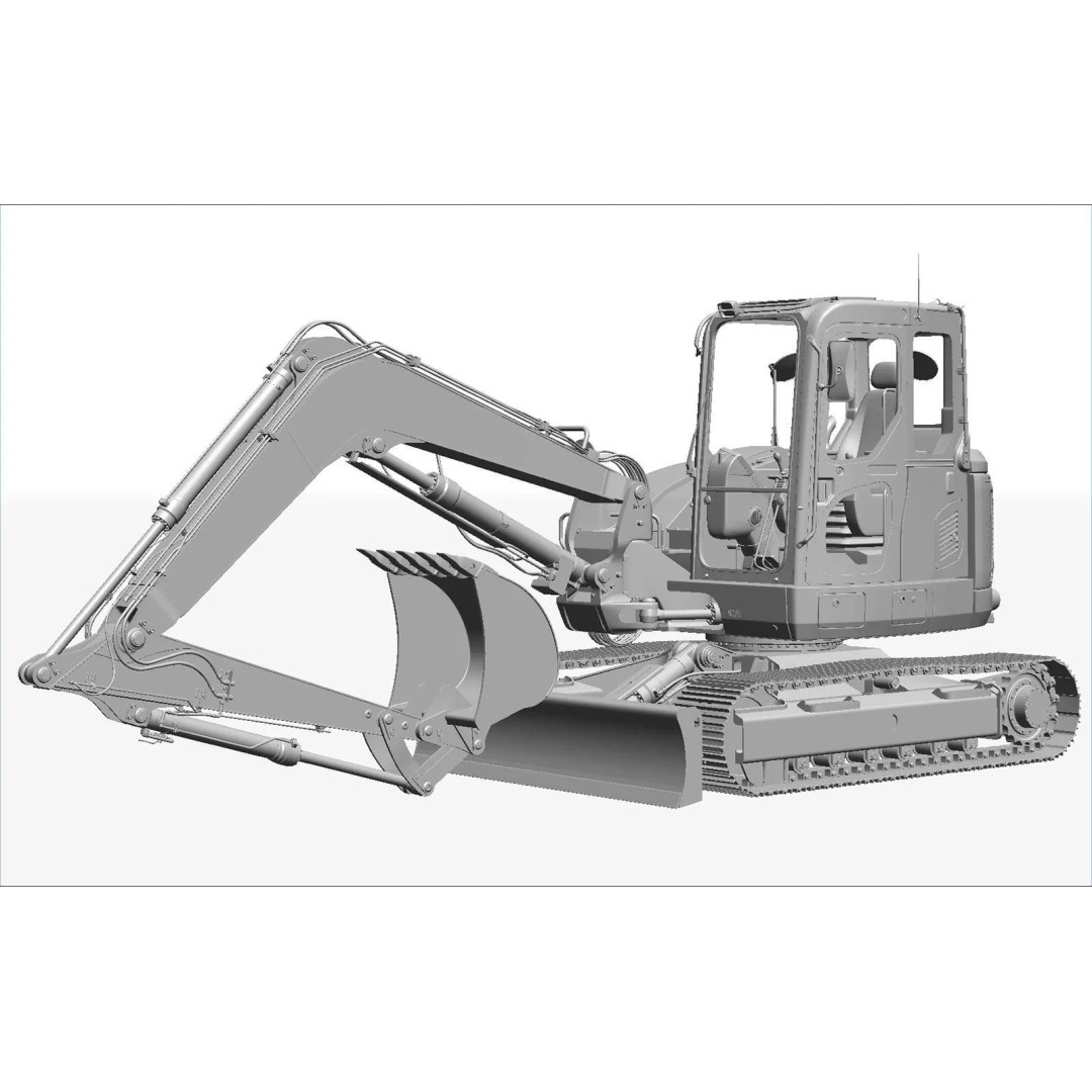 KOMATSU PC118MR-8 3D Model – High Poly Excavator with PBR Textures, FBX - View 6